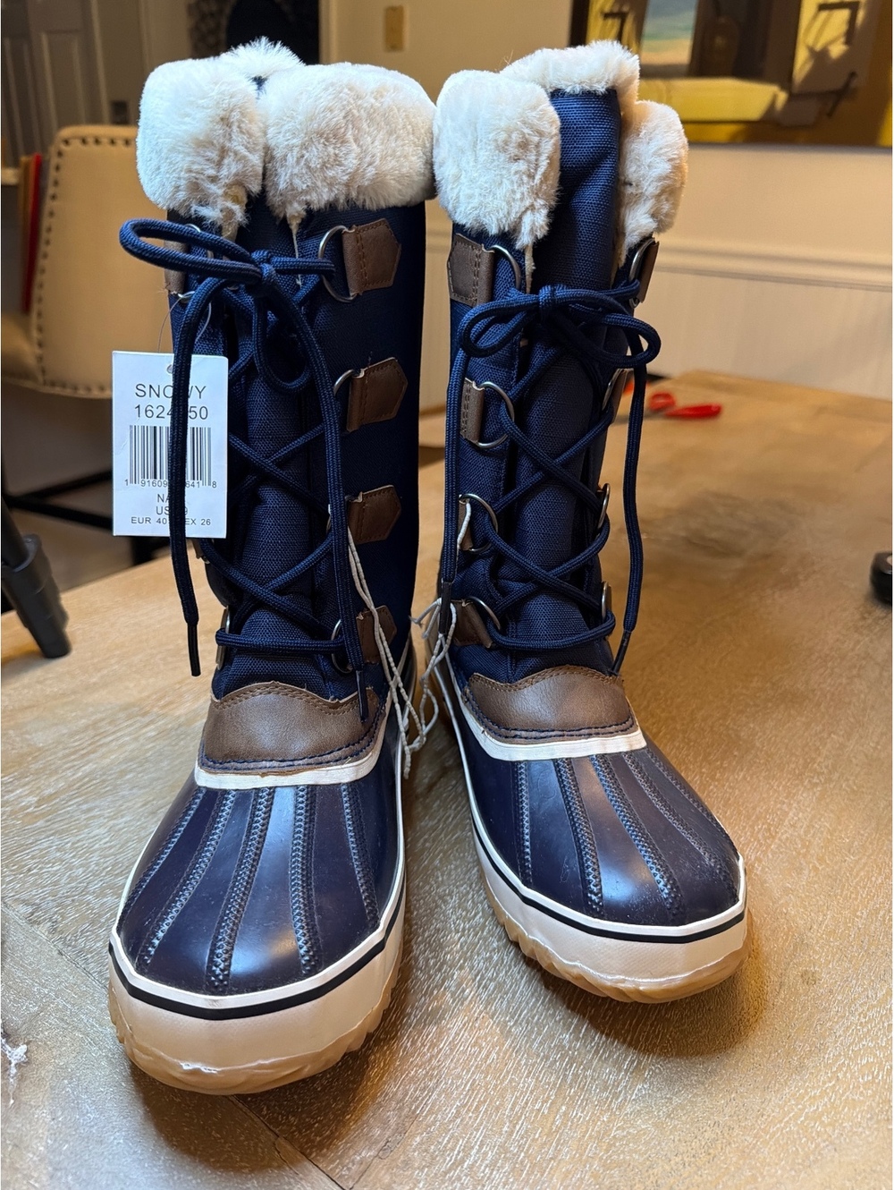 JBU by Jambu Snowy Stormgate Winter Boots Navy Blue Faux Fur Women's Size 9 NWT
